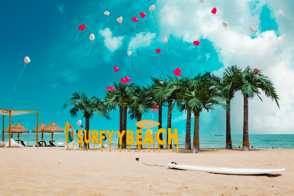 Tropical Surf Beach Balloons by Kim gyou-pyo — canvas wall art