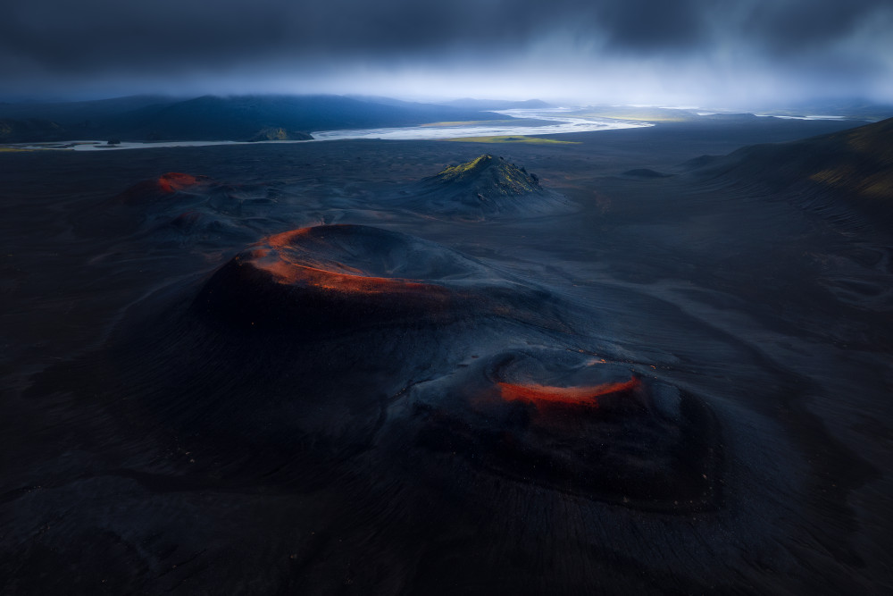 Glowing Volcanic Landscape by Marian Kuric QEP — canvas wall art