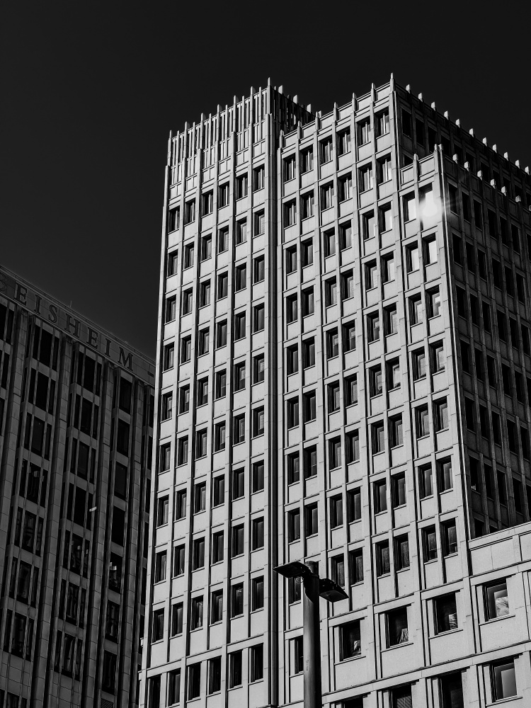 Monochromatic City Towers by Dmitrii Rabeev — canvas wall art