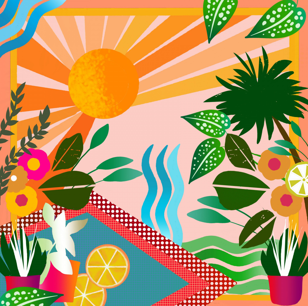 Lush Summer Tropics by Josie George — canvas wall art