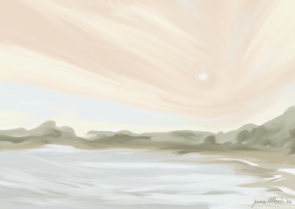 Calm Horizon Glow by Jenna Alheit — canvas wall art