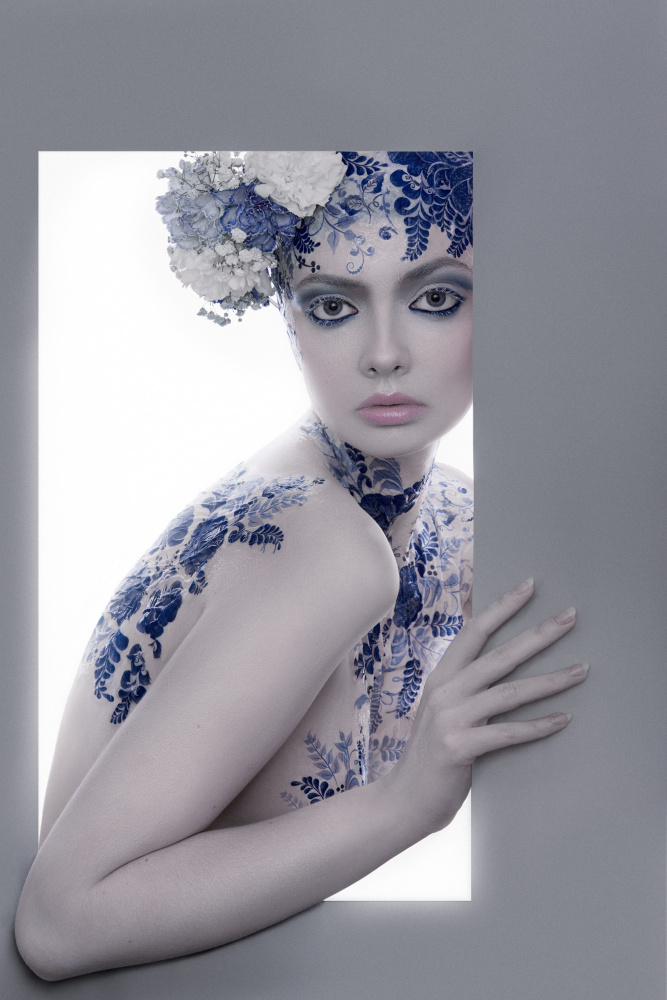 Blue Floral Beauty by Tatya Lushchyk — canvas wall art