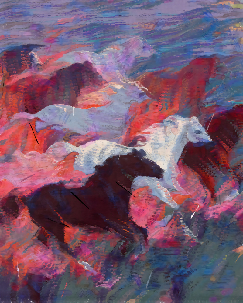 Vibrant Running Horses by Uma Gokhale — canvas wall art