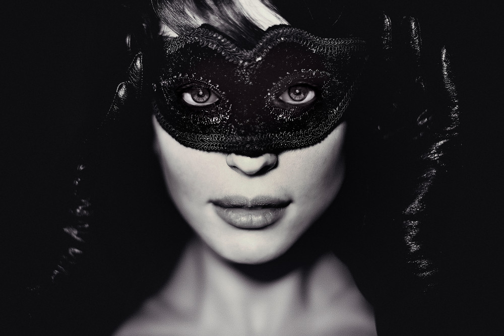 Elegant Masked Gaze by Oren Hayman — canvas wall art
