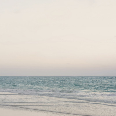 Warm Serene Beach Landscape Clear Sky