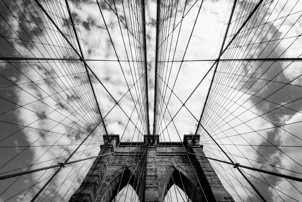 Brooklyn Bridge Upward View by Twenty Eight — canvas wall art