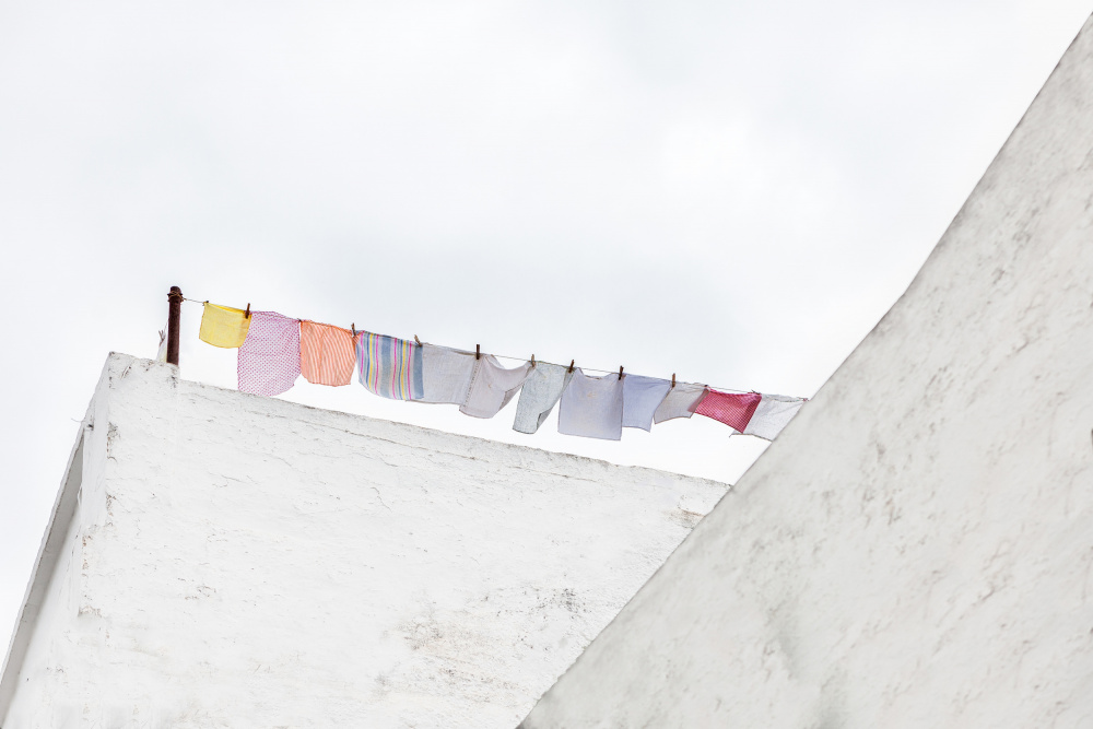 Bright Laundry Lines by Emilio Pino — canvas wall art