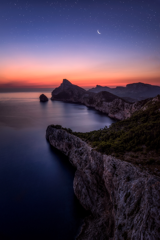 Coastal Twilight Moon by Daniel Gastager — canvas wall art