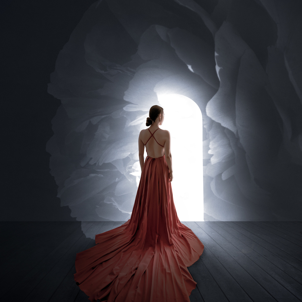 Red Dress New Beginning by Shanyewuyu — canvas wall art