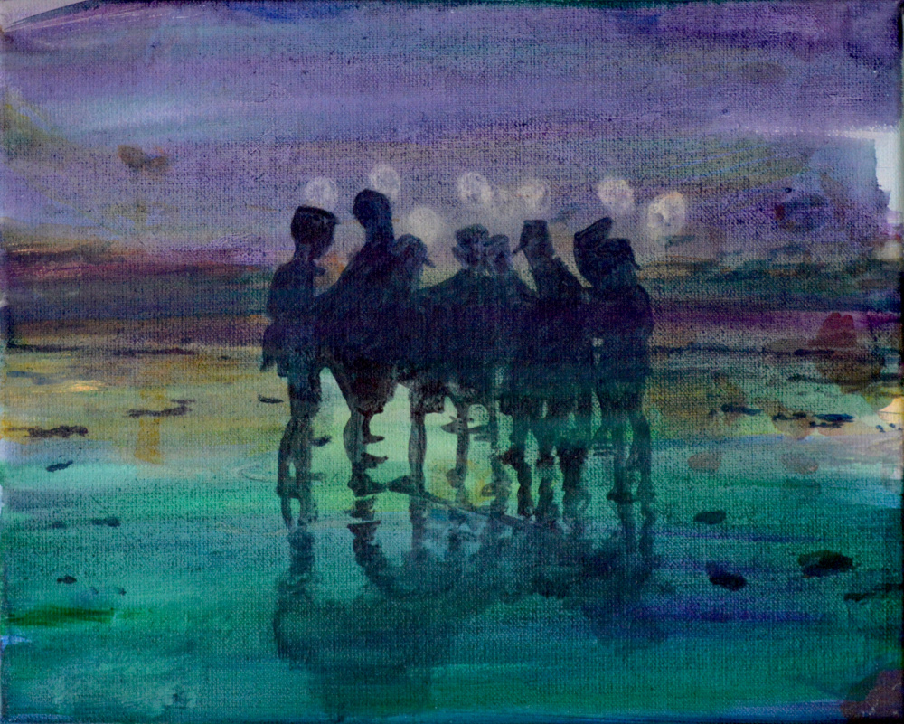 Twilight Figures Reflection by Karin Bos — canvas wall art