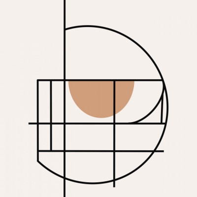 Geometric line art composition 06