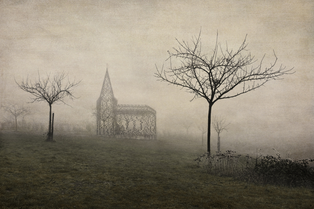 Church in the Mist by Jan Scheunders — canvas wall art