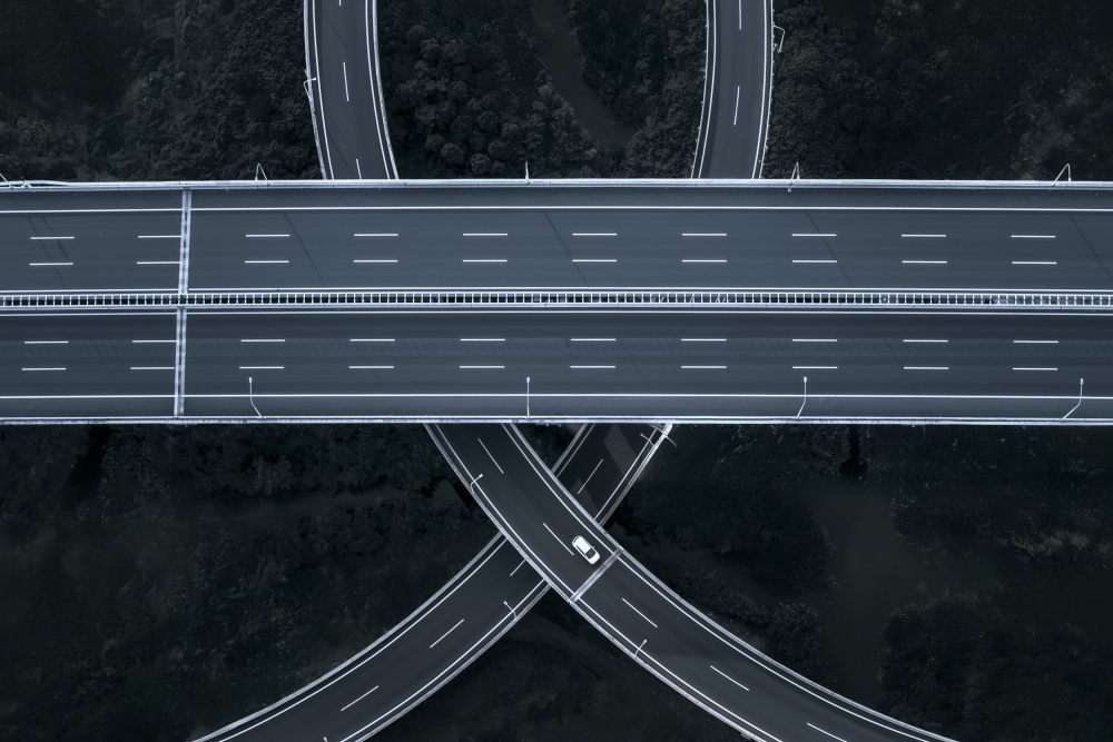 Aerial Highway Interchange by Irene Wu — canvas wall art
