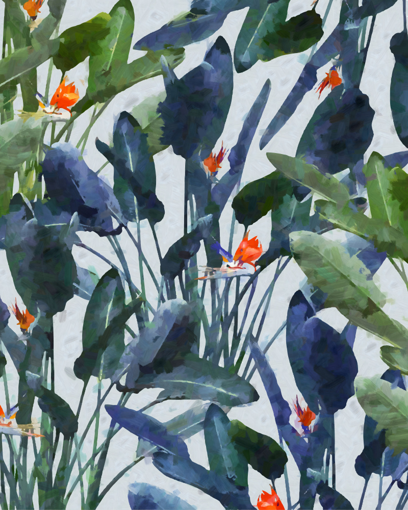 Tropical Paradise Blooms by Uma Gokhale — canvas wall art