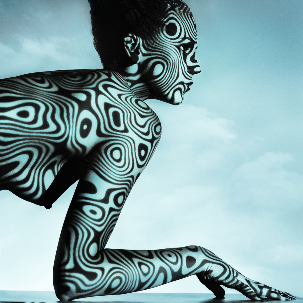 Optical Patterned Woman by AURIMAS VALEVICIUS — canvas wall art