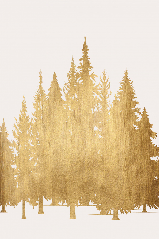 Tannenwald (gold) by Kubistika — canvas wall art