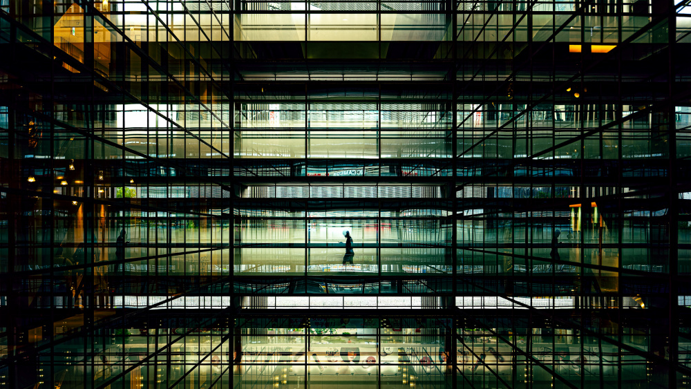 Solitary Figure Modern Glass by Yuzo Fujii — canvas wall art