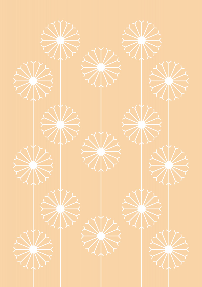 White Dandelion Pattern by kathrinmay — canvas wall art
