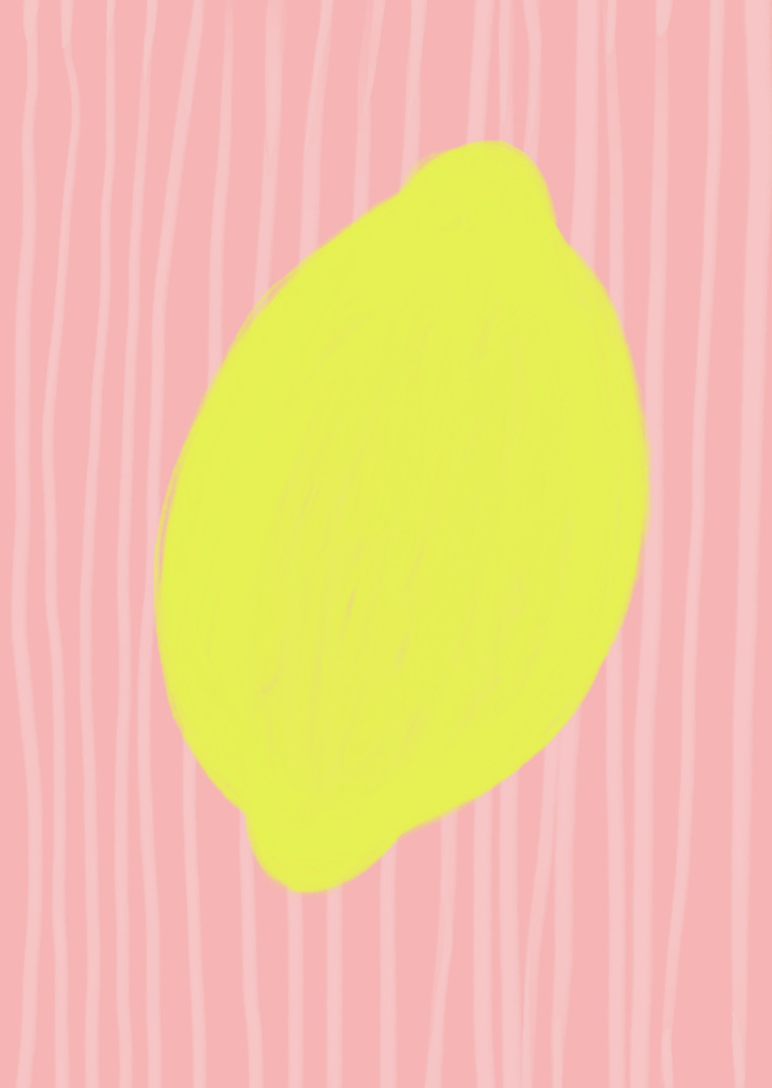 Sweet Pink Lemon Illustration by Ute Arnold — canvas wall art