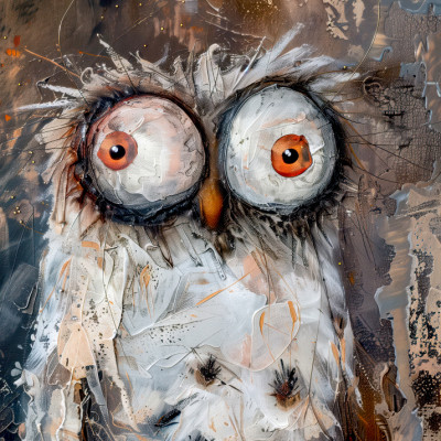 Big Eyed Whimsical Owl