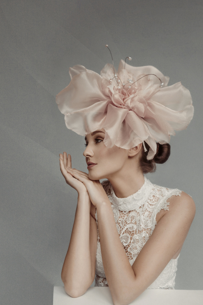 Elegant Fascinator Portrait by marinastudio — canvas wall art