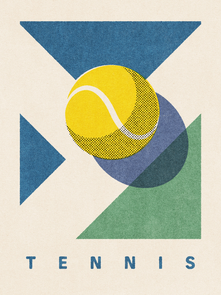 Geometric Tennis Ball by Daniel Coulmann — canvas wall art