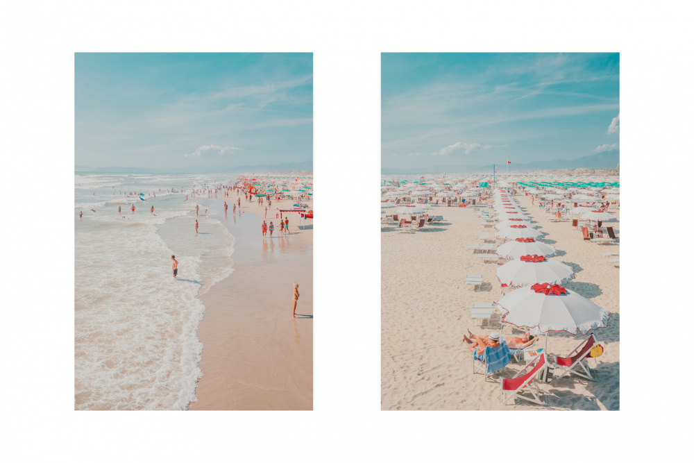 Beach Umbrella Paradise by Roberto Ruoli — canvas wall art