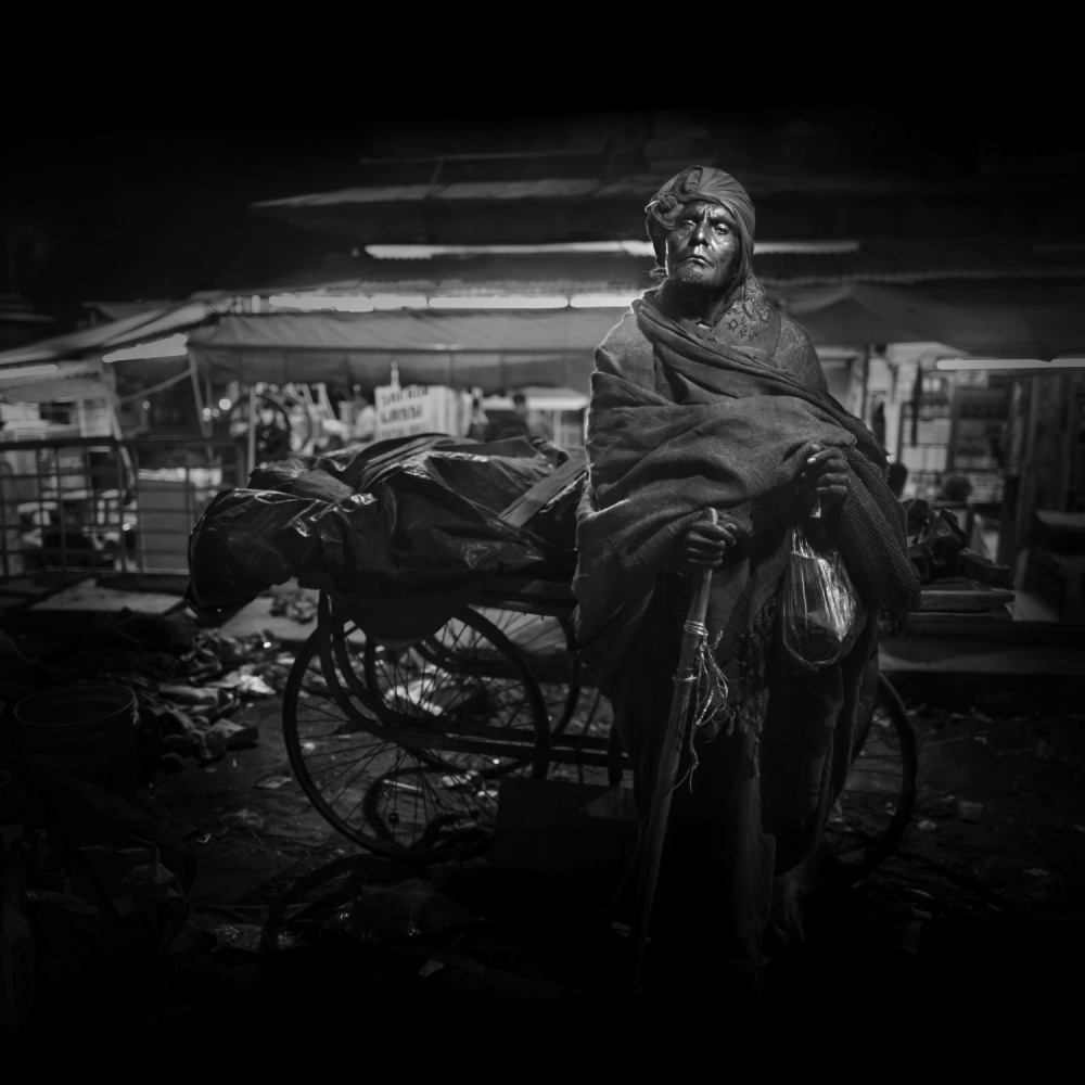 Night Market Watcher by Mohammed Baqer — canvas wall art
