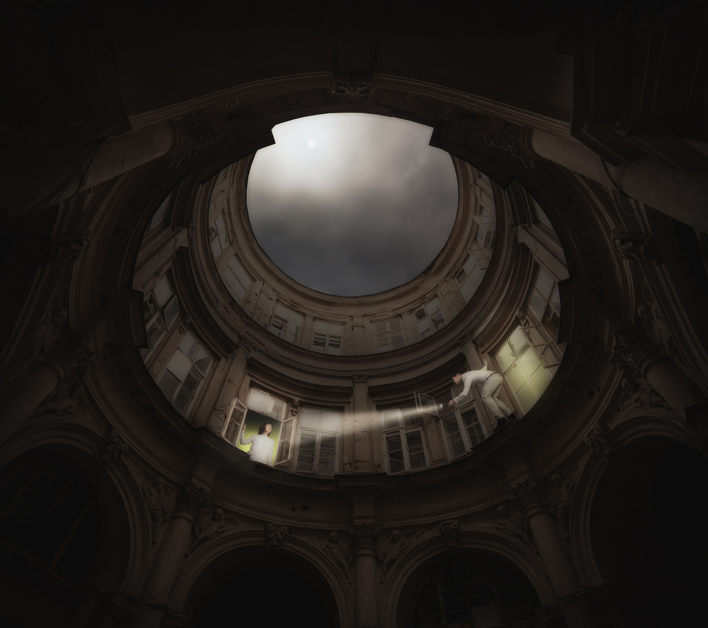 Mysterious Courtyard Escape by Martin Marcisovsky — canvas wall art