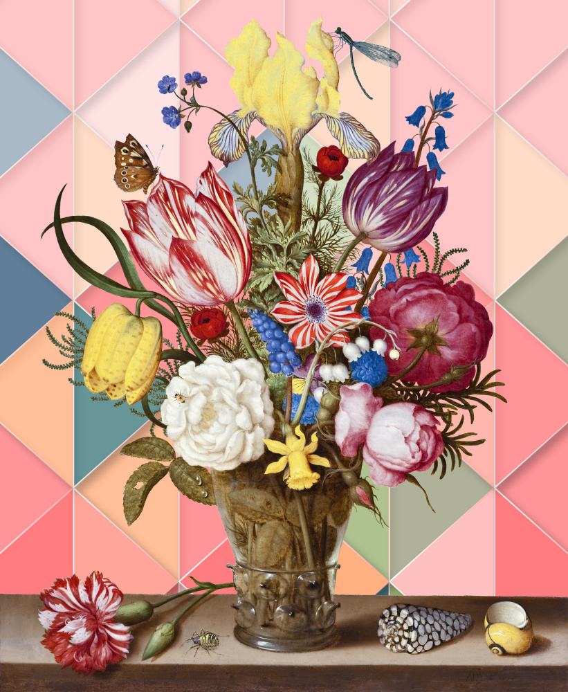 Classic Floral Bouquet by Marja van den Hurk — canvas wall art