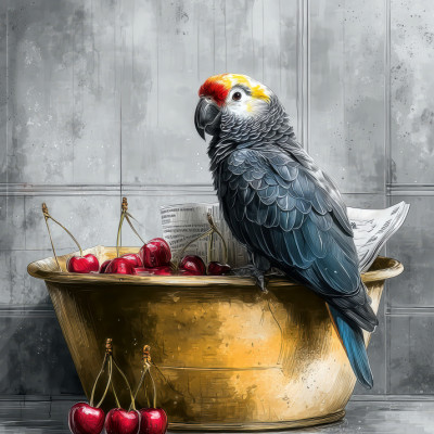 Parrot In Bathtube 3