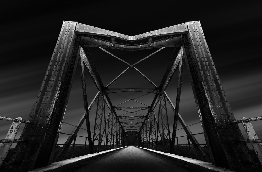 Dark Industrial Bridge by Oussama Mazouz — canvas wall art