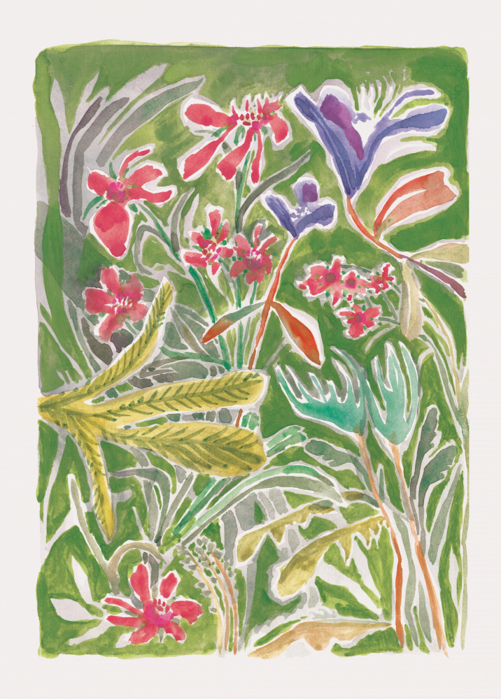 Vibrant Wild Garden by Catalina Somolinos — canvas wall art