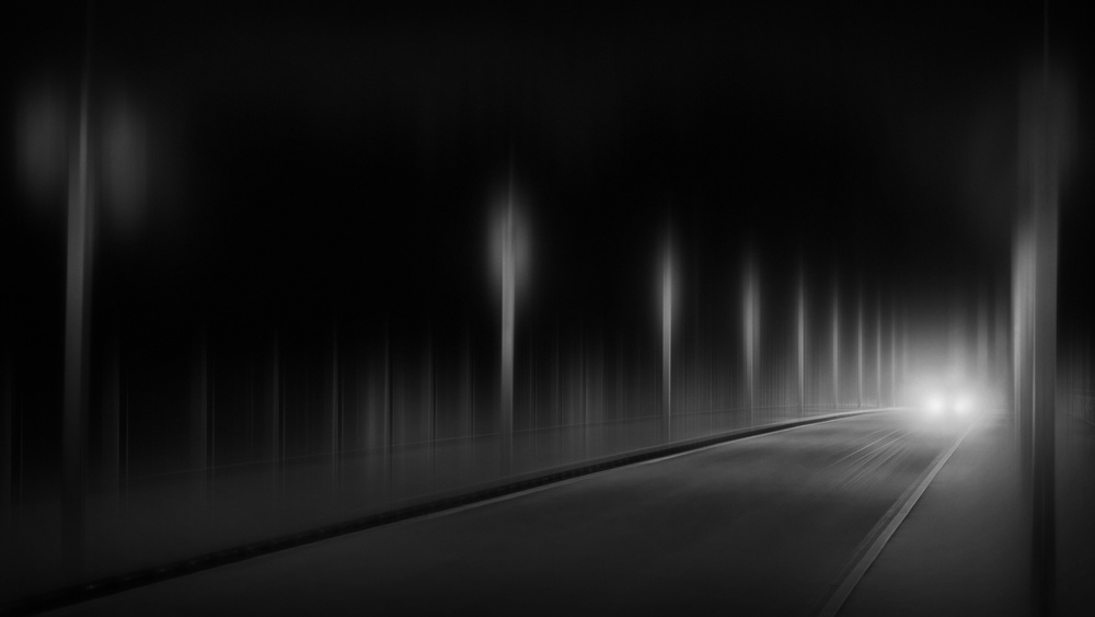 Speeding Through Dark Tunnel by Alexej Schulz — canvas wall art
