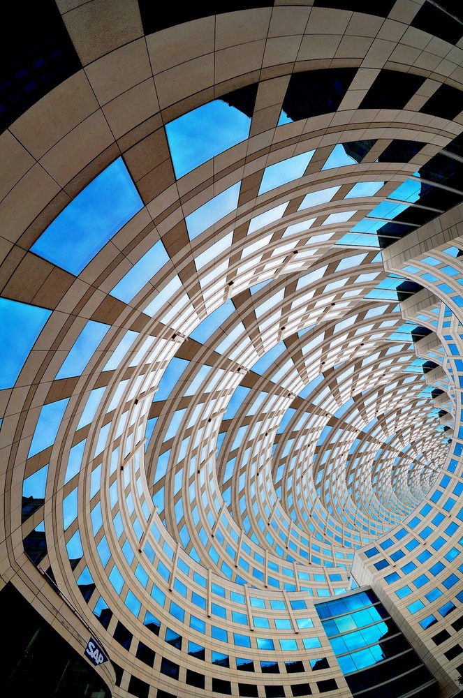 Upward Architectural Spiral by Philippe-M — canvas wall art