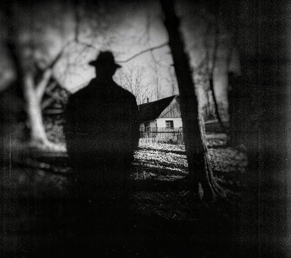 Mysterious Man Silhouette by Ingrida Urbonavičienė — canvas wall art