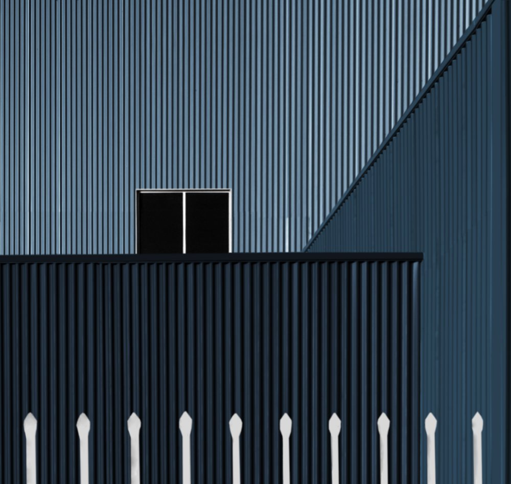 Abstract Blue Facade by Biao  Huang — canvas wall art