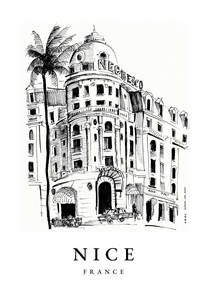 Nice Grand Hotel by Awol Art Alex — canvas wall art