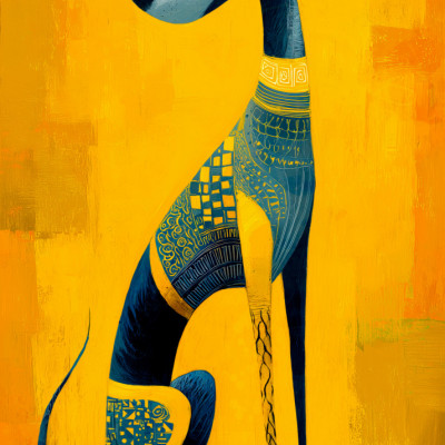 Stylized Blue Greyhound