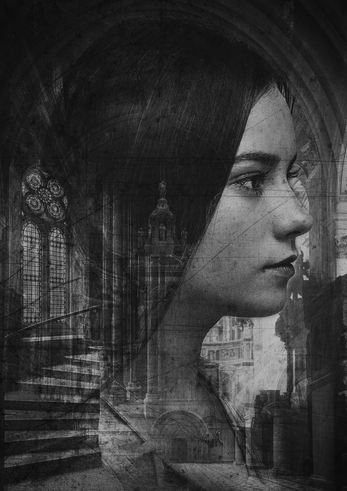 Gothic Woman Profile by Paul Adrian Chis — canvas wall art