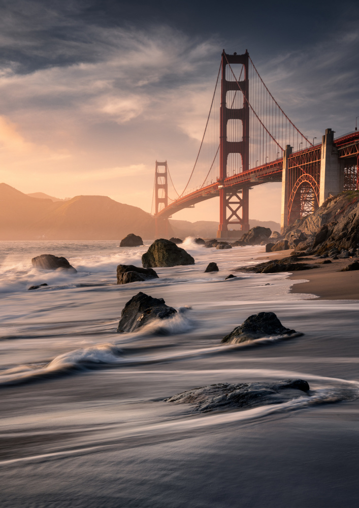 Golden Gate Coastal Glow by Karol Nienartowicz — canvas wall art