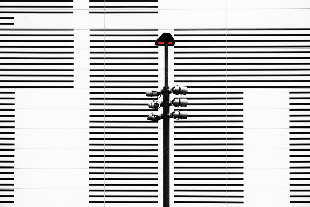 Geometric Striped Surveillance by Rolf Endermann — canvas wall art