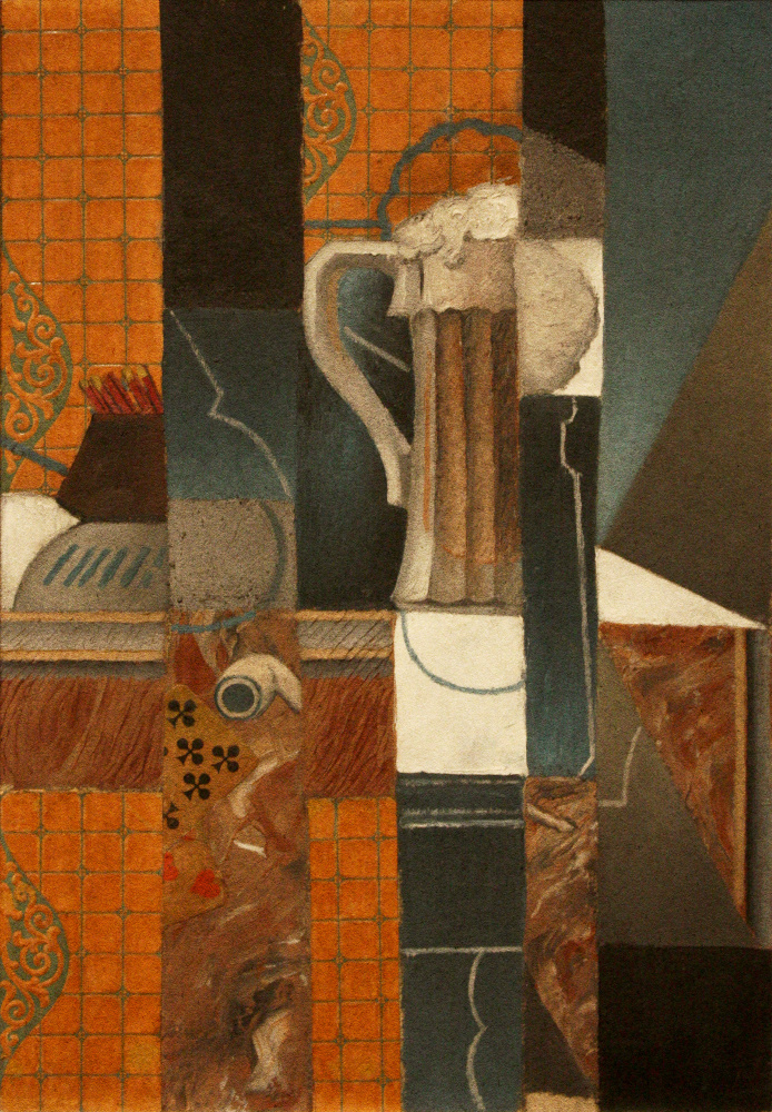 Playing Cards and Glass of Beer (1913) by Juan Gris — canvas wall art
