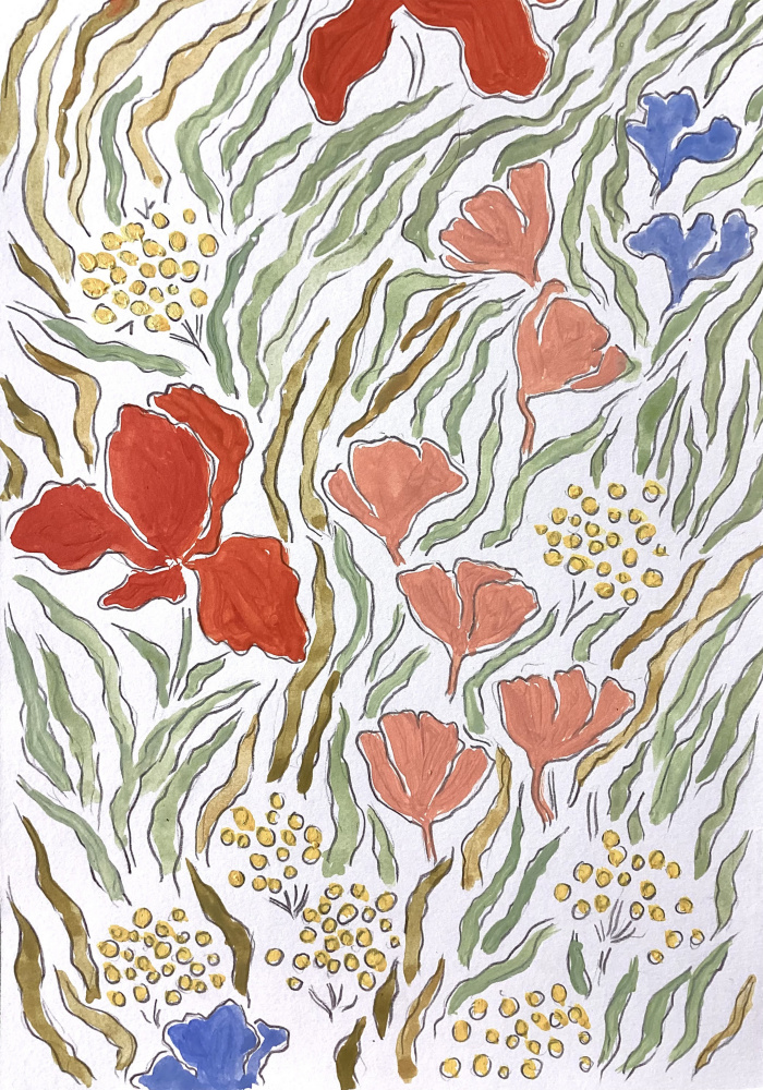 Vibrant Floral Garden by Rushati Chowdhury — canvas wall art