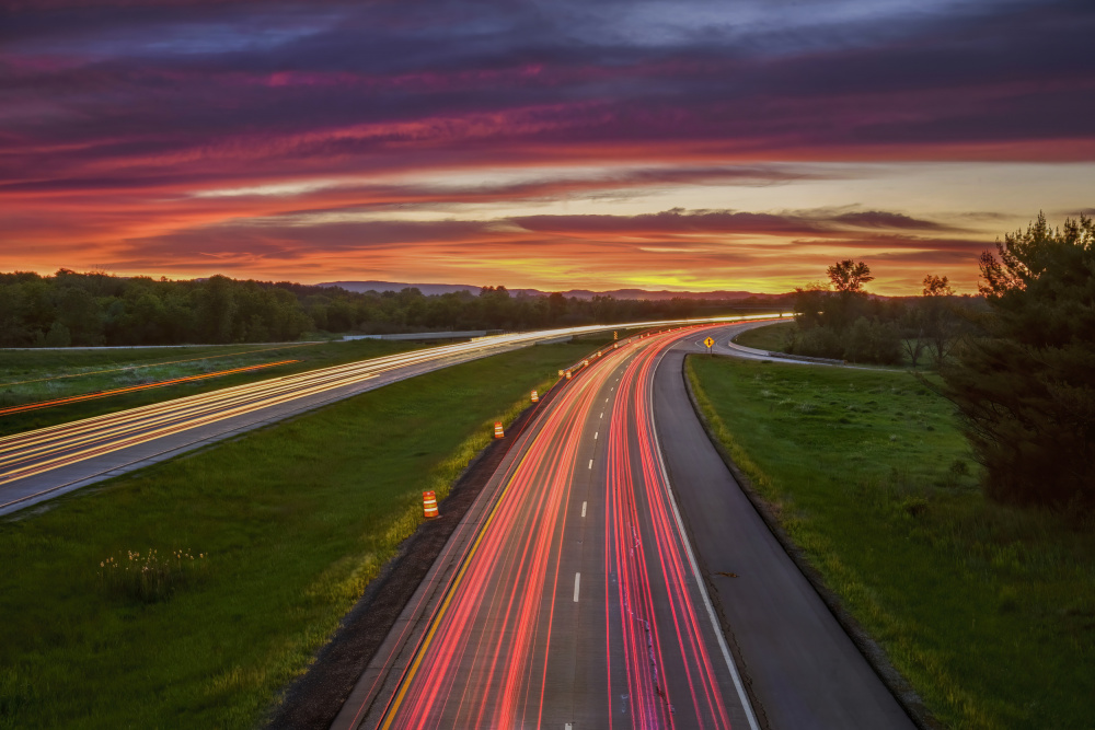 Sunset Highway Trails by Wei Liu — canvas wall art