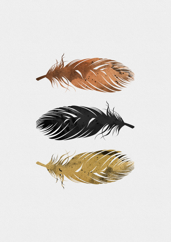 Bohemian Feather Tones by Orara Studio — canvas wall art