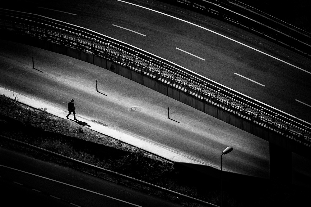Lone Man Walking by Yavuz Pancareken — canvas wall art