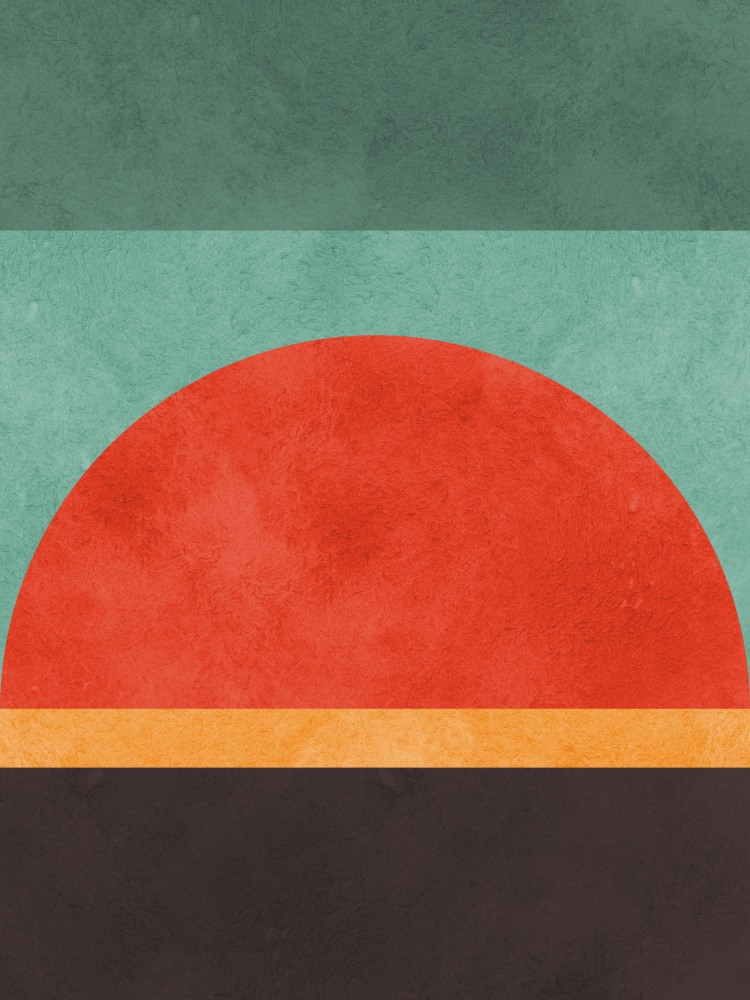 Vibrant Geometric Sunset by Vitor Costa — canvas wall art