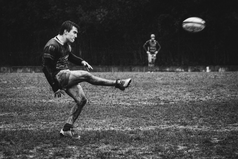 Rugby Kick Action by Alberto García — canvas wall art