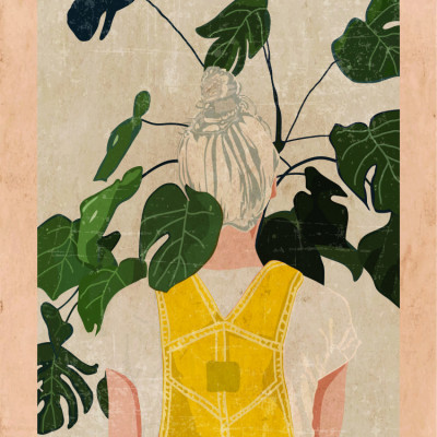 Plant Girl (grey:vintage)